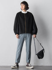 ネックフリルブラウス