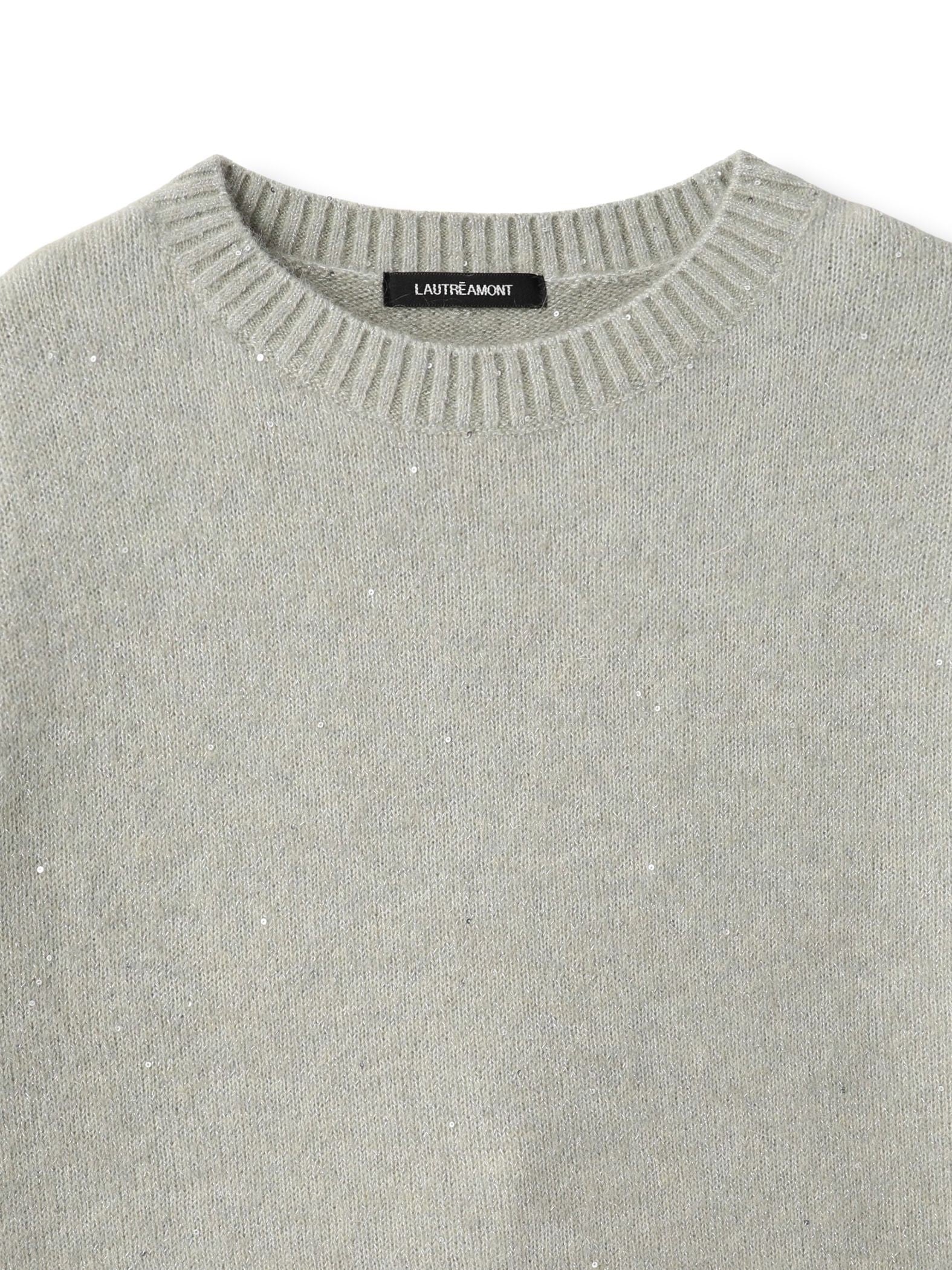 スパンコールクルーネックニット≪洗える≫