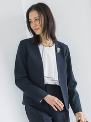 【WEB限定 13号】トリクシオンノーカラージャケット≪セットアップ対応/手洗い可能≫