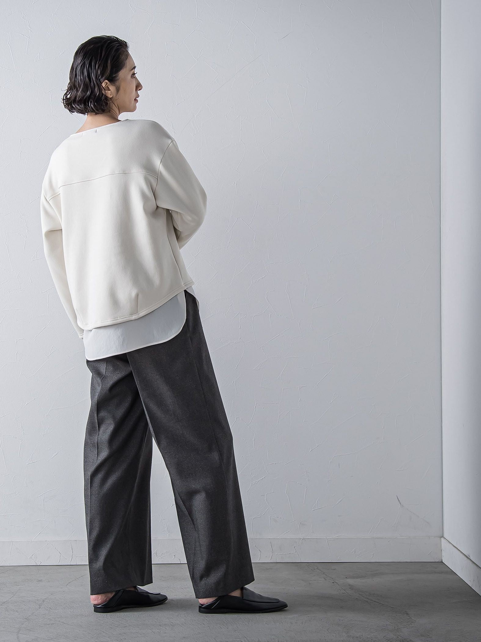 【大きいサイズ】煌めきストレッチワイドパンツ≪洗濯機で洗える≫