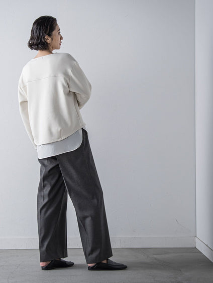【大きいサイズ】煌めきストレッチワイドパンツ≪洗濯機で洗える≫