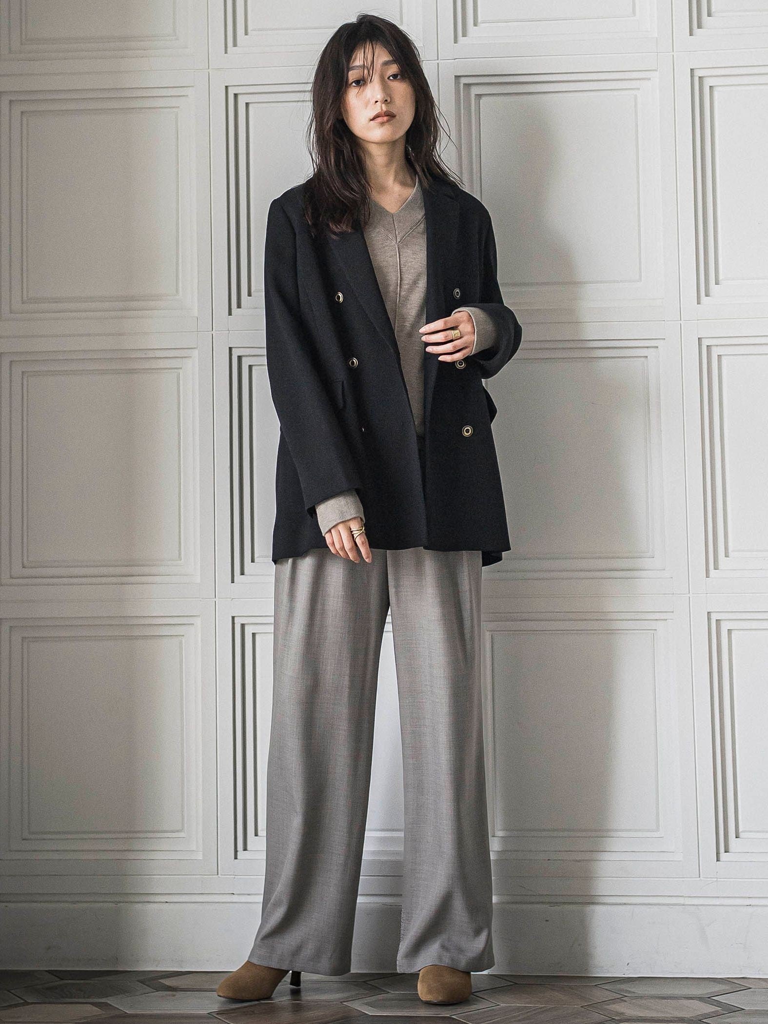 シルクカシミヤVネックコクーンニットプルオーバー≪手洗い可能≫