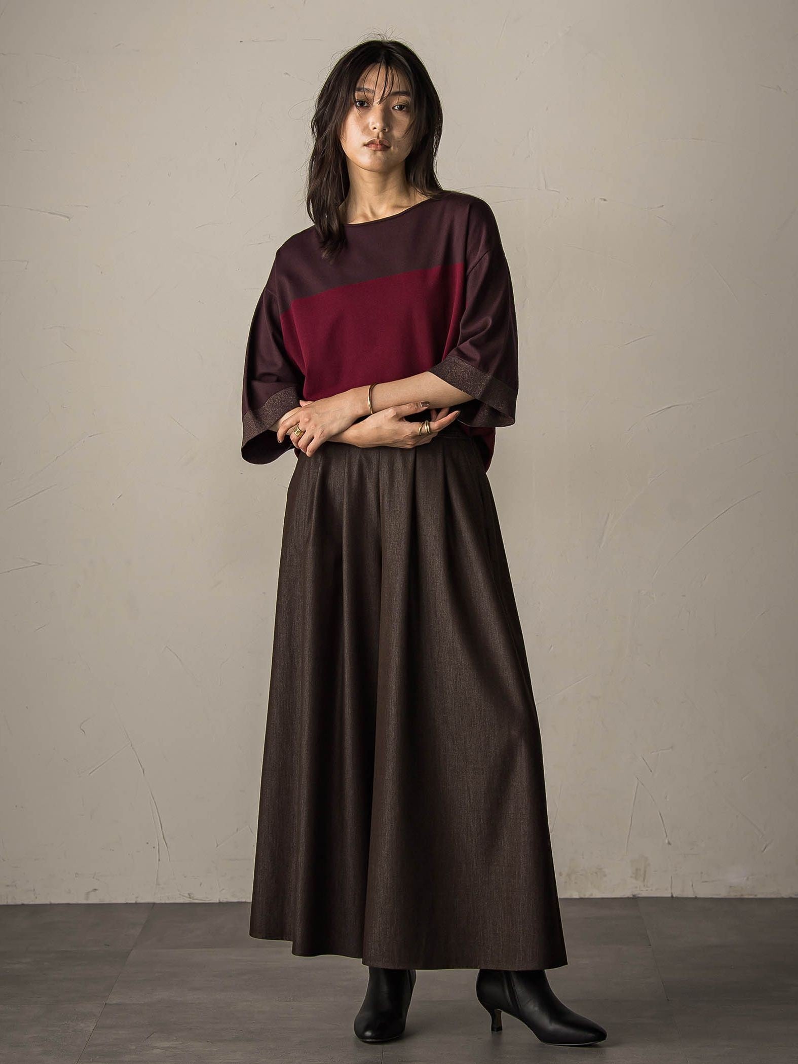 【新色追加】フレアヘムキュロットパンツ≪洗濯機で洗える≫