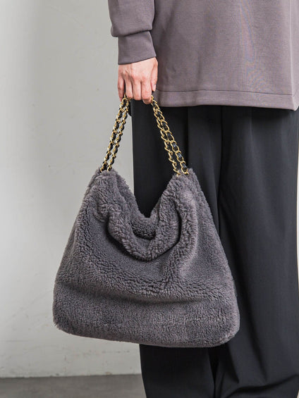【WEB限定】【VIOLAd'ORO】エコムートン チェーンショルダートート