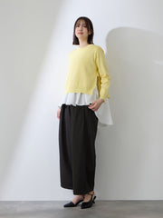 ダブルインタックプルオンワイドパンツ