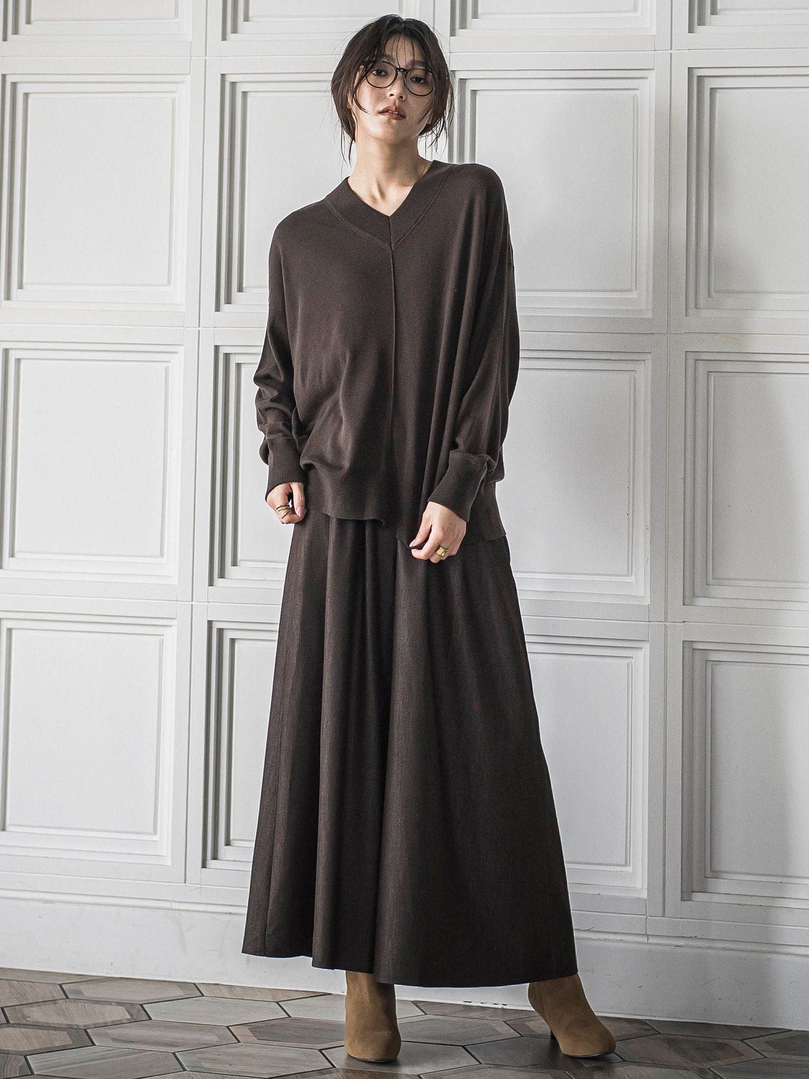 【新色追加】フレアヘムキュロットパンツ≪洗濯機で洗える≫