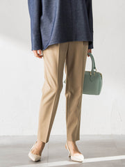 【WEB限定】美シルエット裏起毛ストレッチパンツ≪13号あり/毛玉防止≫