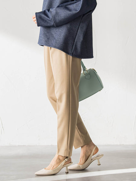 【WEB限定】美シルエット裏起毛ストレッチパンツ≪13号あり/毛玉防止≫