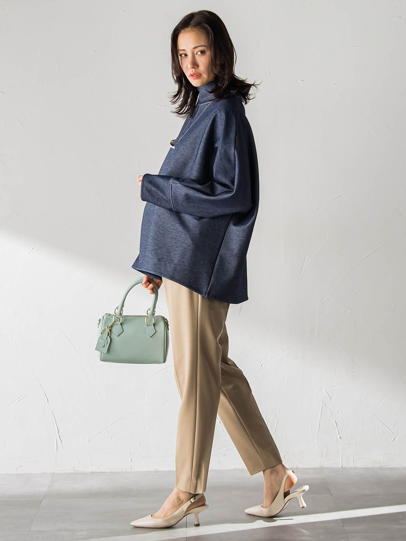 【WEB限定】美シルエット裏起毛ストレッチパンツ≪13号あり/毛玉防止≫