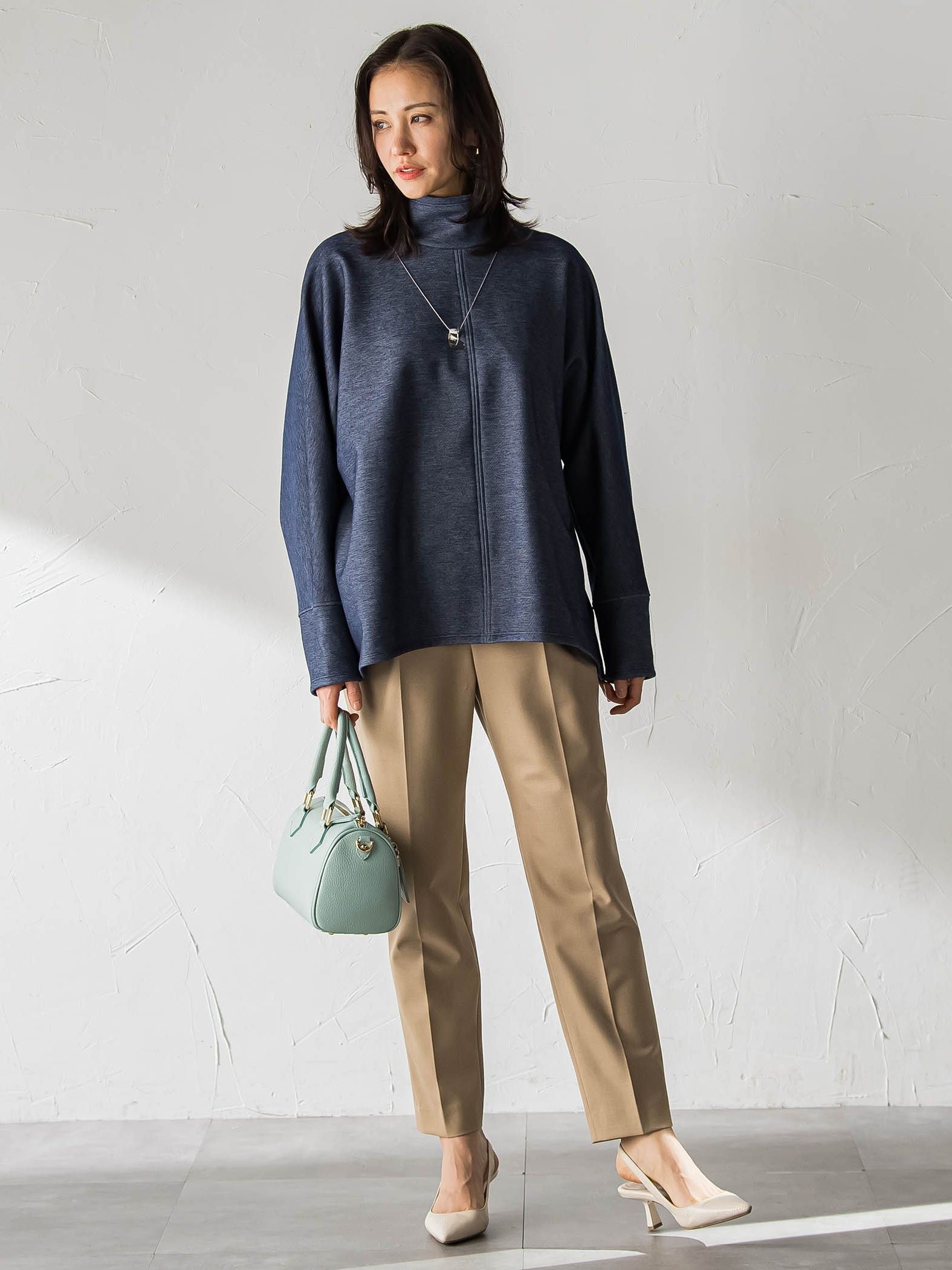 【WEB限定】美シルエット裏起毛ストレッチパンツ≪13号あり/毛玉防止≫