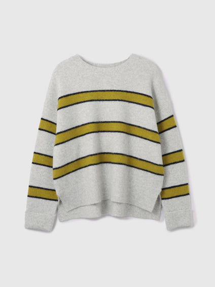 ウール混マルチボーダーニット≪洗濯機で洗える≫