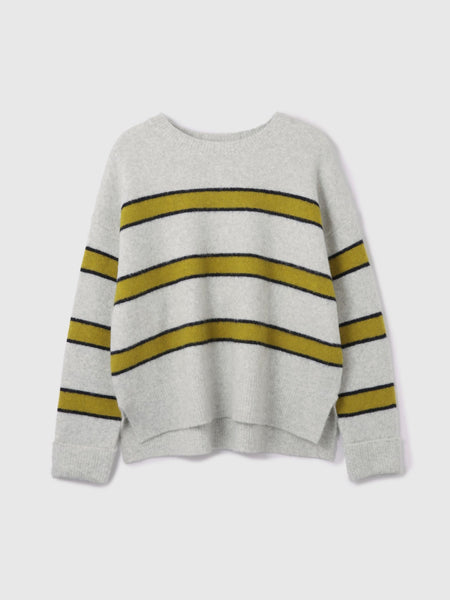 ウール混マルチボーダーニット≪洗濯機で洗える≫