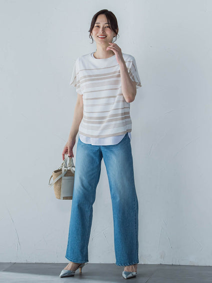 【JAPAN BLUE JEANS】ワイドパンツ≪洗濯機で洗える≫