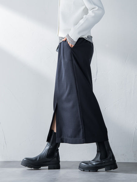 カットジョーゼットフロントベンツストレートスカート≪セットアップ対応/手洗い可能≫