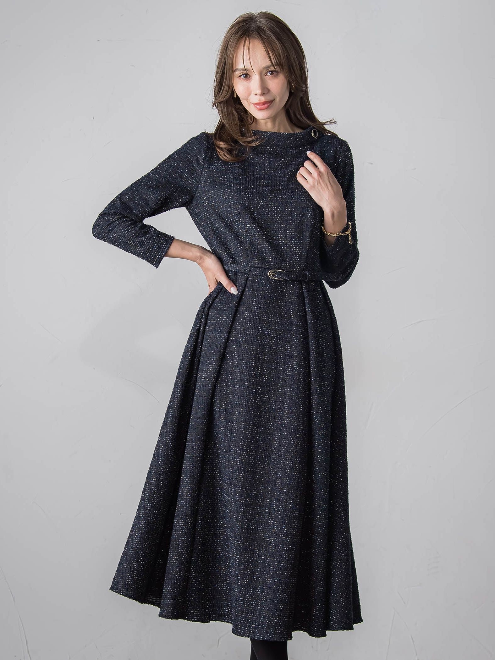 ツイードラメワンピース