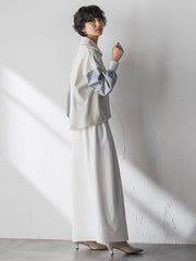 ストライプスリーブハーフジッププルオーバー≪手洗い可能≫