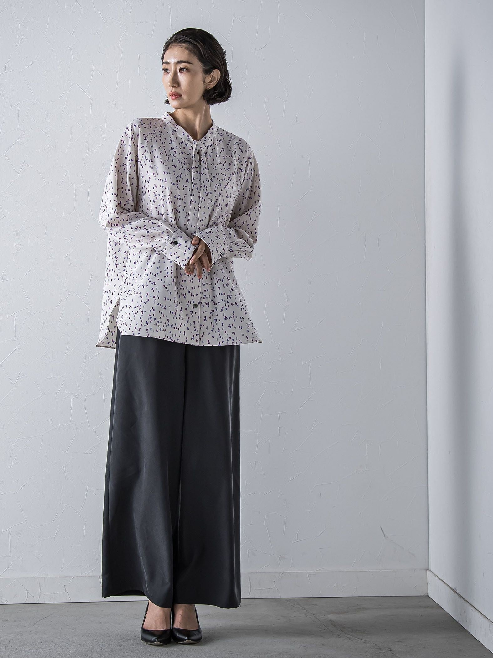 【biyori】”しっとりやわらかな風合い”ピーチポプリンリブパンツ≪洗濯機で洗える≫