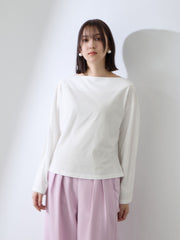 ハイゲージ天竺ボートネックプルオーバー