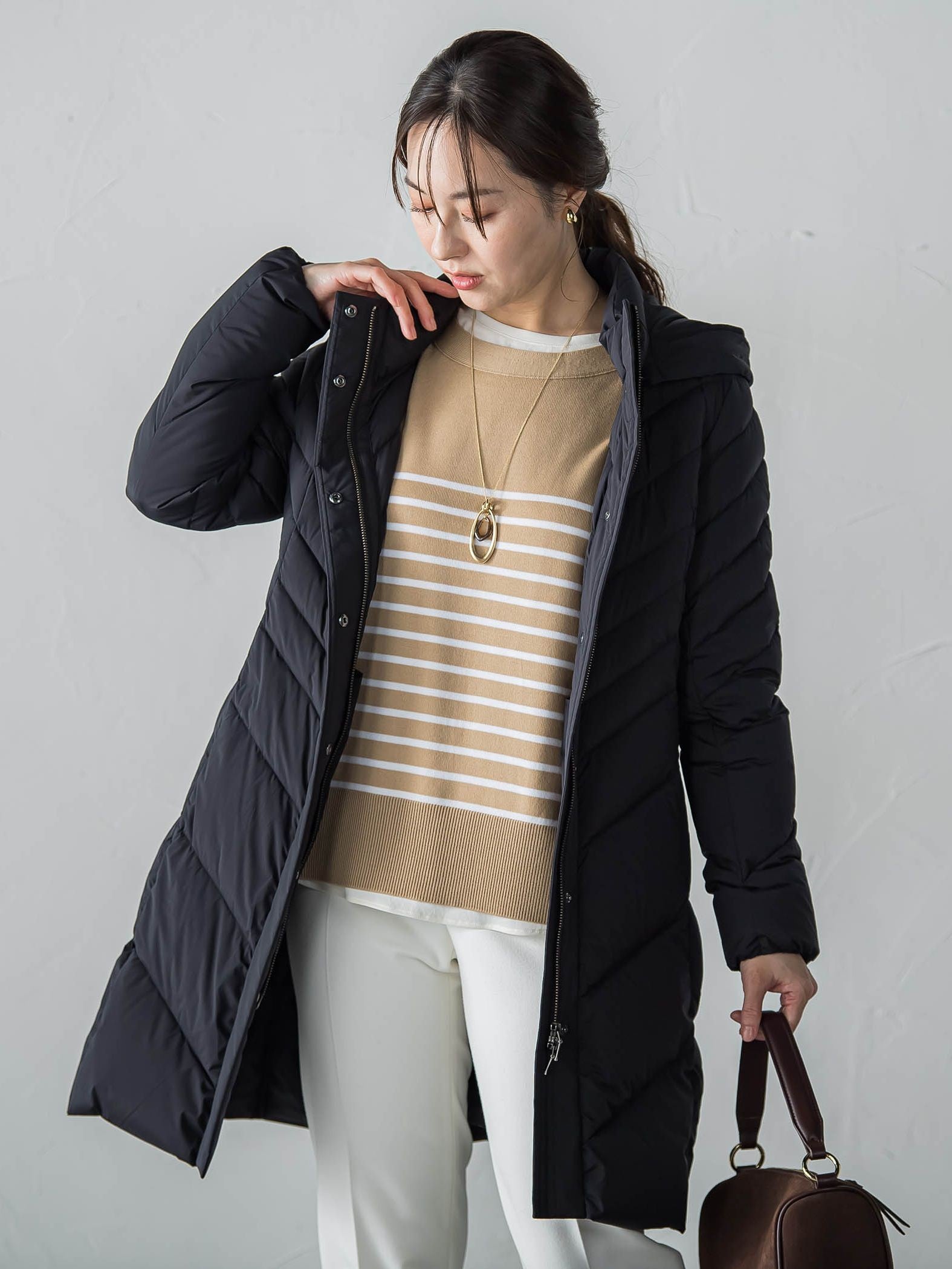 ストレッチダウンロングコート