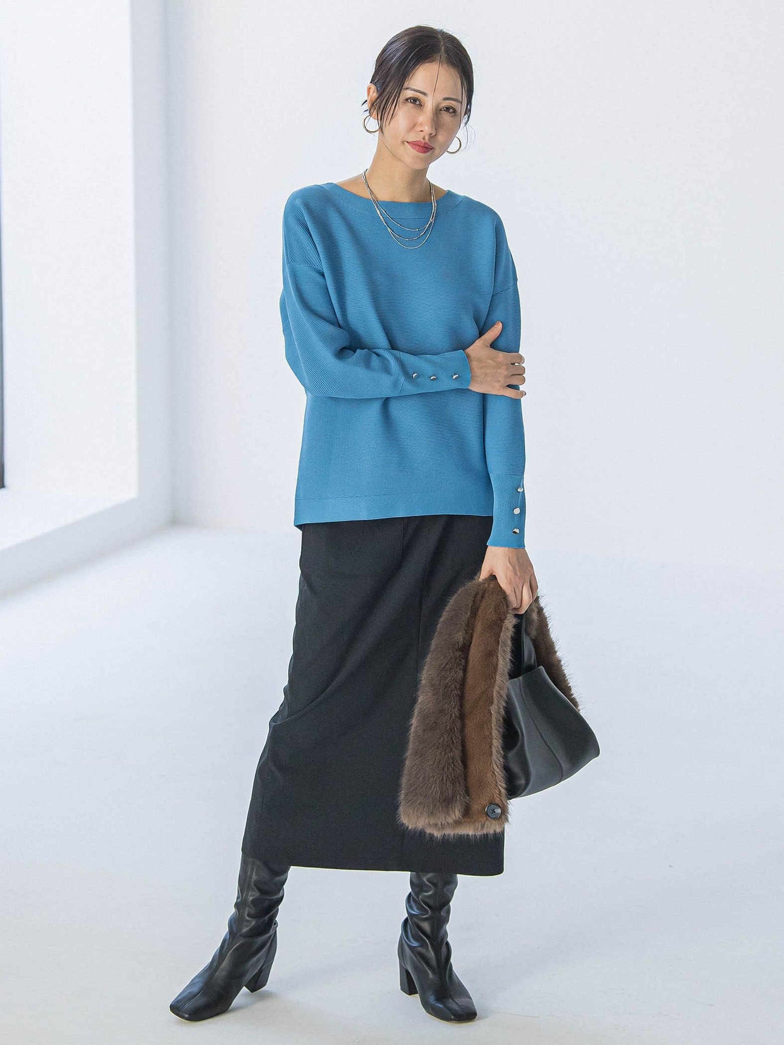 【WEB限定】ソデボタンガーターニット≪11号あり/洗える≫