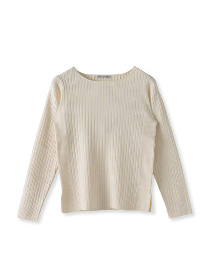 袖口キラキラボタンリブニット