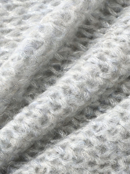 【WEB限定】モヘヤラメVネックショートプルオーバー≪手洗い可能≫