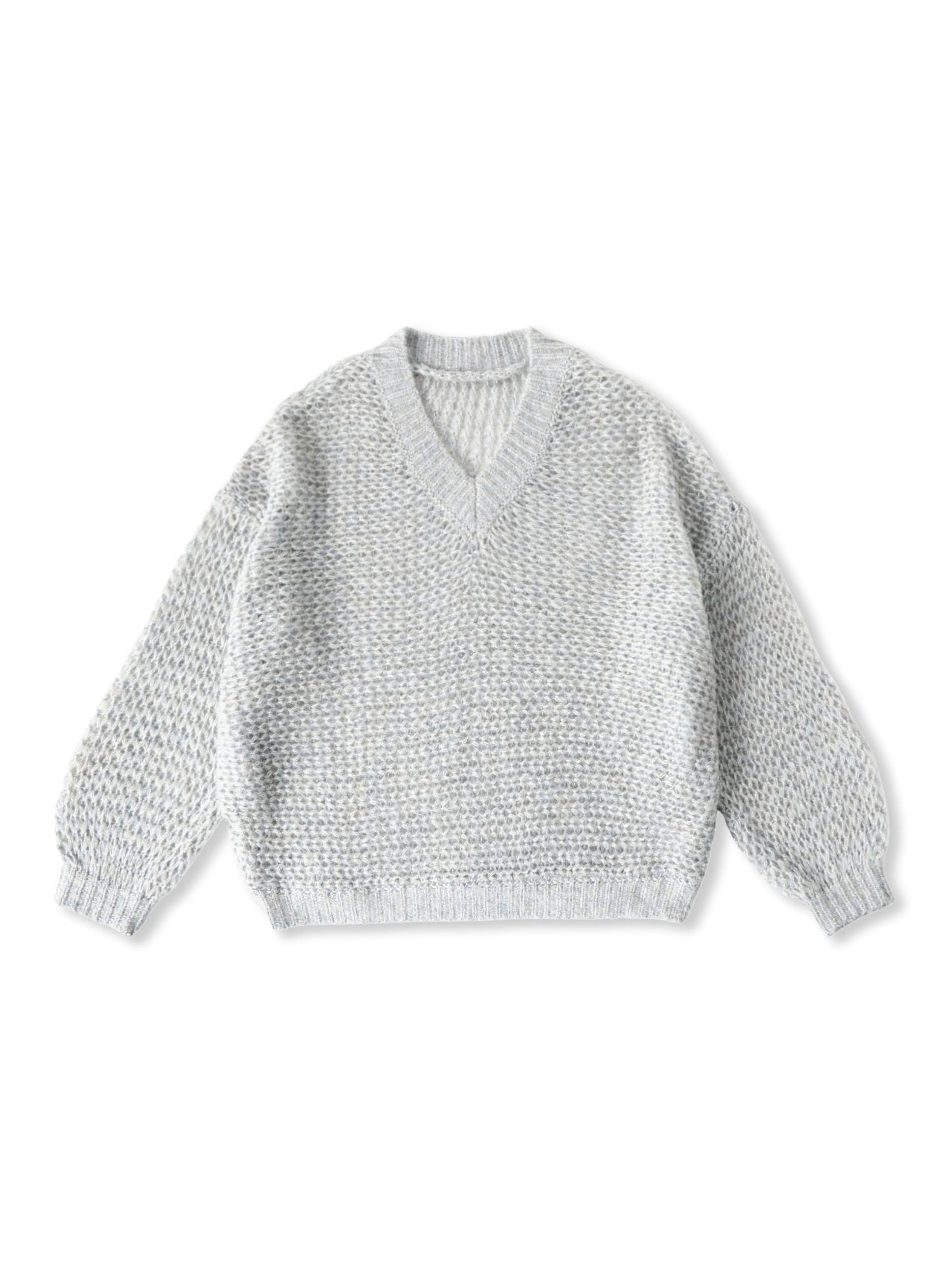 【WEB限定】モヘヤラメVネックショートプルオーバー≪手洗い可能≫