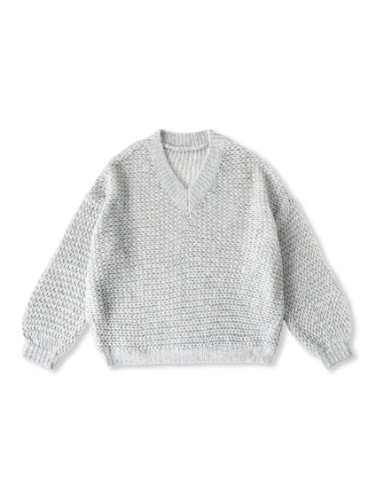 【WEB限定】モヘヤラメVネックショートプルオーバー≪手洗い可能≫