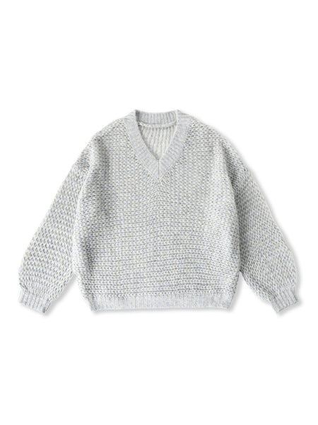 【WEB限定】モヘヤラメVネックショートプルオーバー≪手洗い可能≫
