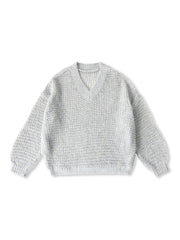 【WEB限定】モヘヤラメVネックショートプルオーバー≪手洗い可能≫