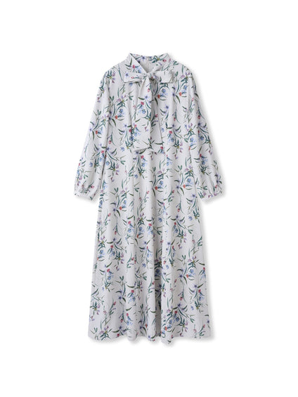 ウィンターフラワープリントワンピース