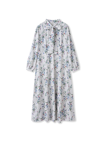 ウィンターフラワープリントワンピース