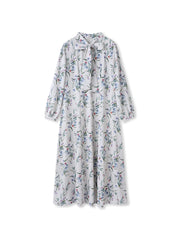 ウィンターフラワープリントワンピース