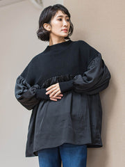 【WEB限定】”1枚でサマになる”とろみサテンふんわりニット