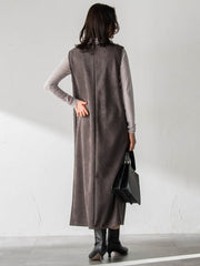 【WEB限定】フェイクスエードワンピース≪洗える≫