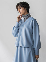 軽量ボンディングスカートセットアップ≪洗濯機で洗える≫