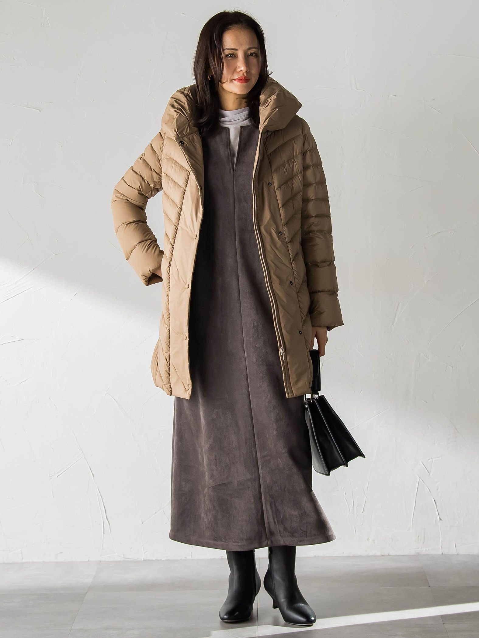 【WEB限定】フェイクスエードワンピース≪洗える≫