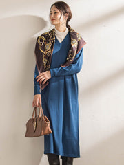 【WEB限定】Vネックニットワンピース≪丈長めあり/手洗い可能≫