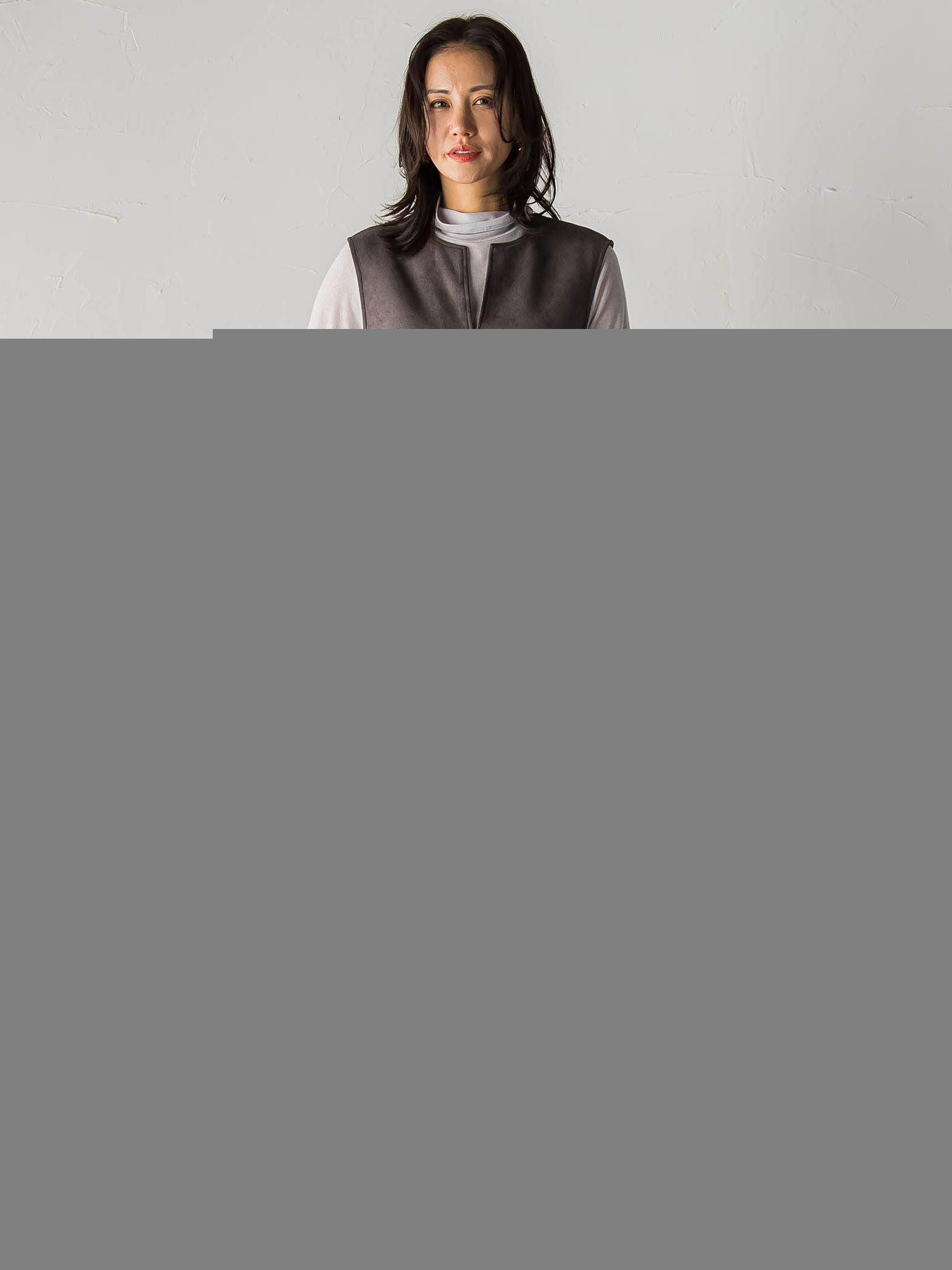 【WEB限定】フェイクスエードワンピース≪洗える≫