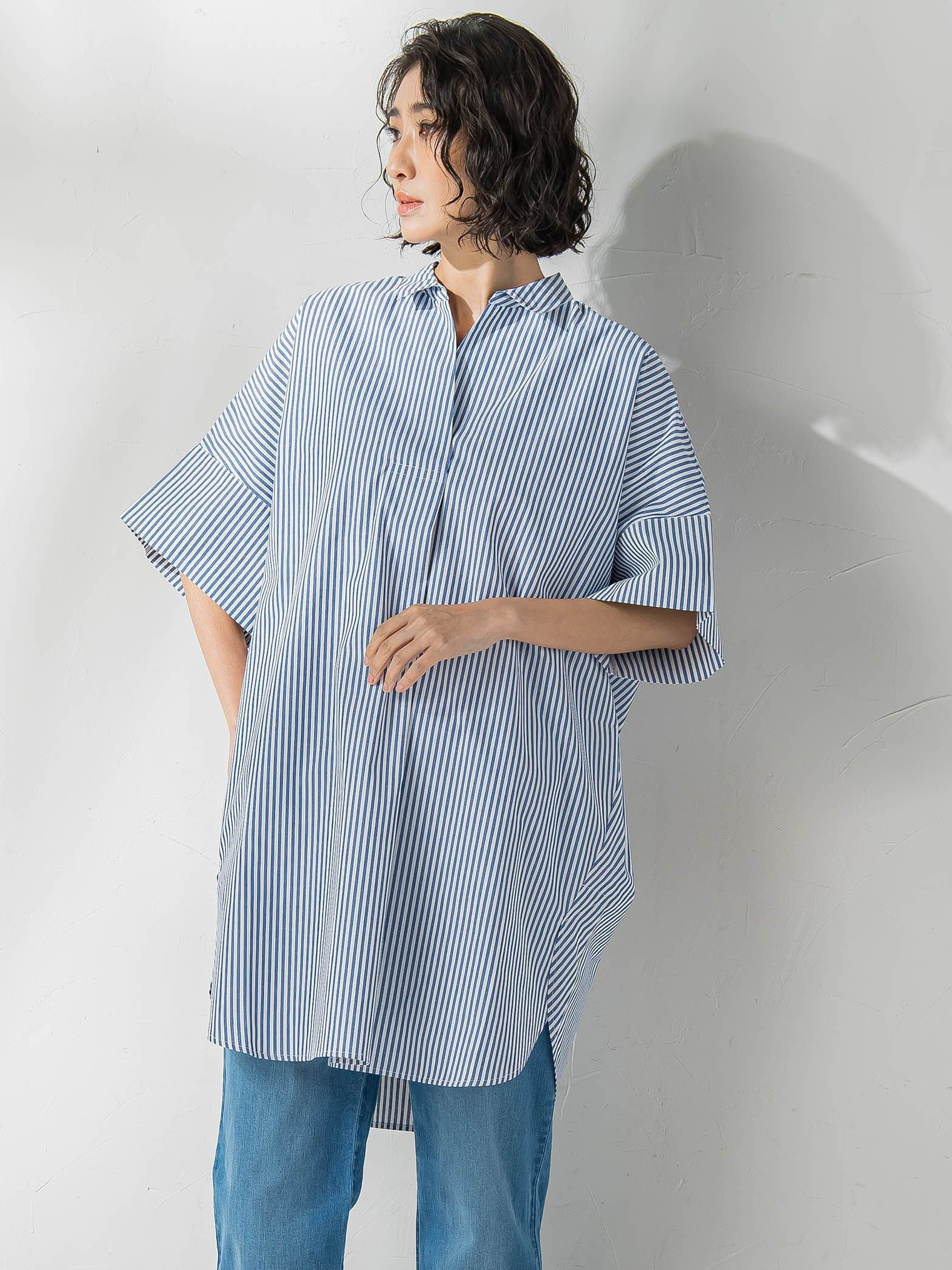 【WEB限定】チュニックシャツ≪手洗い可能≫