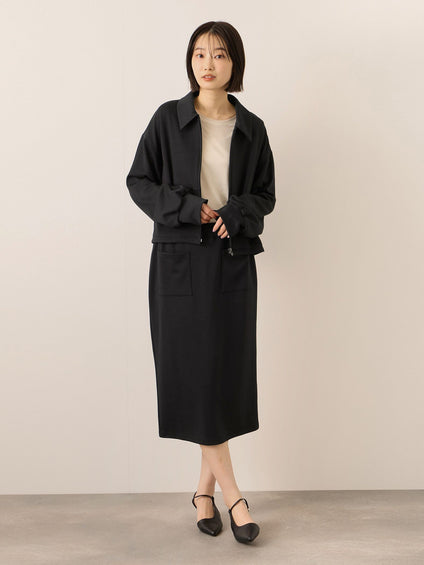 《予約販売》【ふんわり、きちんと。】ライトダンボールステンカラーブルゾン≪手洗い可能≫