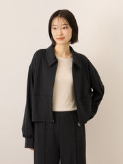 《予約販売》【ふんわり、きちんと。】ライトダンボールステンカラーブルゾン≪手洗い可能≫