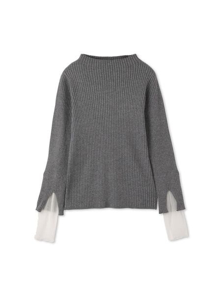 シアーカフレイヤードフウニットプルオーバー≪手洗い可能≫