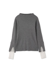 シアーカフレイヤードフウニットプルオーバー≪手洗い可能≫