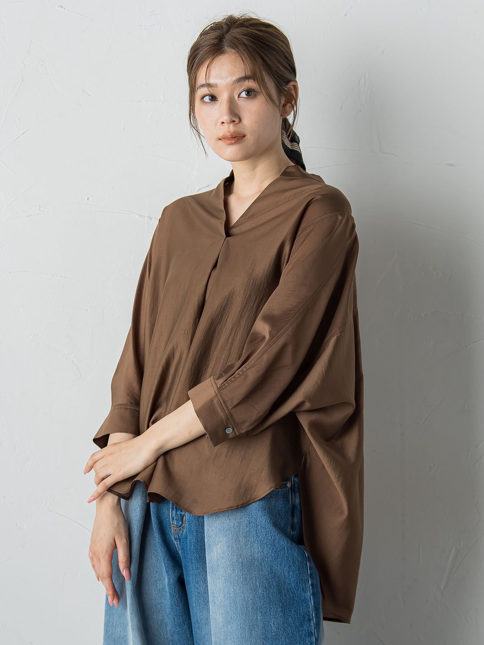 セミシアースキッパーブラウス≪洗濯機で洗える≫
