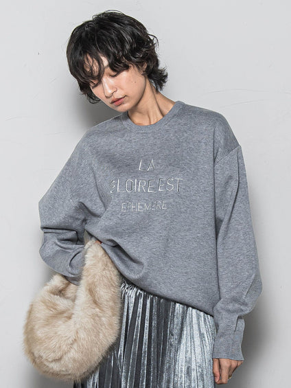 【WEB限定】刺繍ロゴニットプルオーバー≪洗濯機で洗える≫