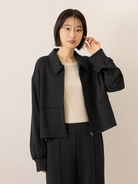 《予約販売》【ふんわり、きちんと。】ライトダンボールステンカラーブルゾン≪手洗い可能≫