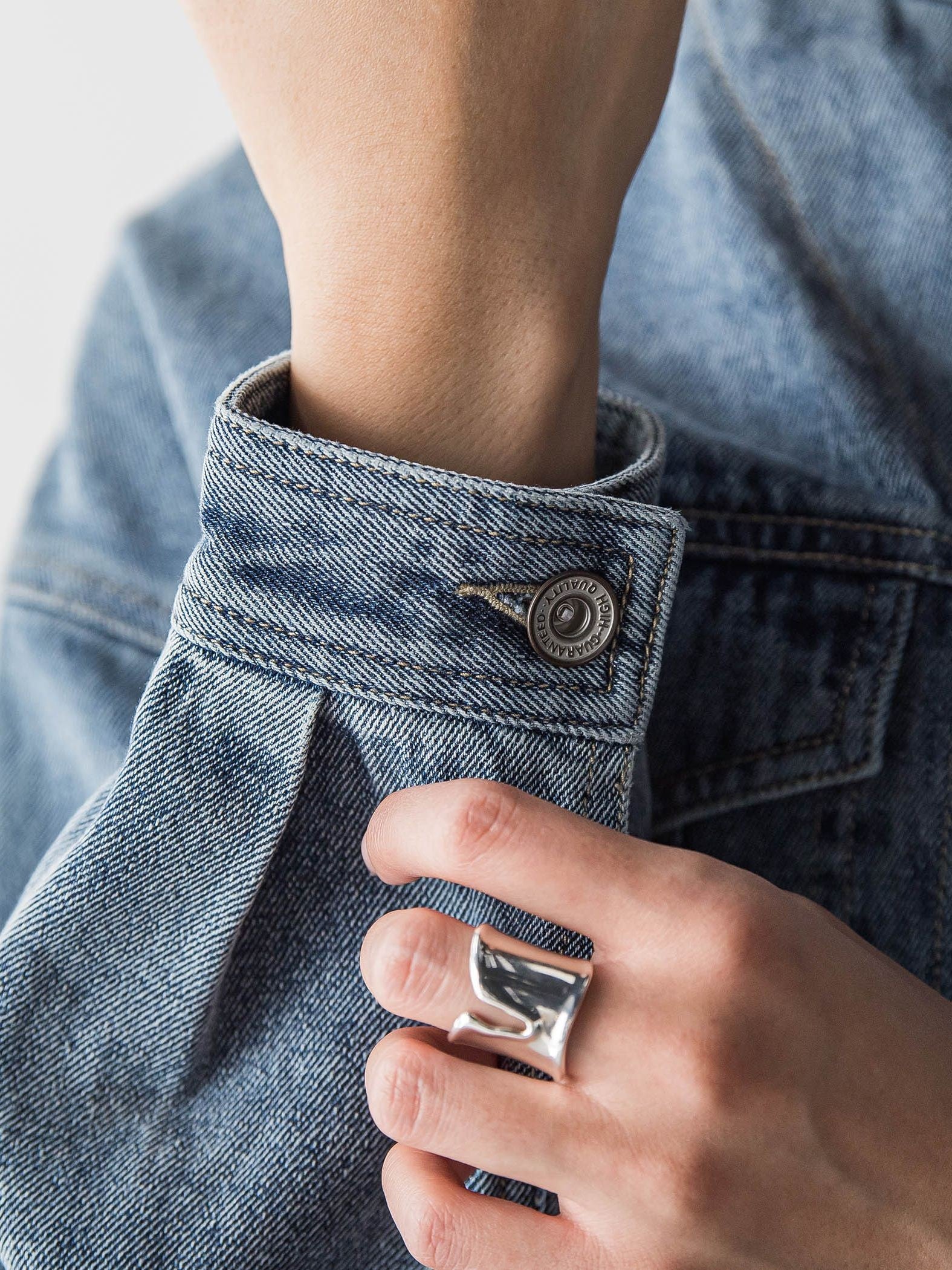 デニムショートジャケット≪洗濯機で洗える≫