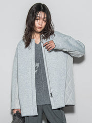 モスダンボール×中綿キルティングノーカラーコート≪手洗い可能≫