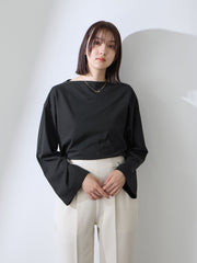 ハイゲージ天竺ボートネックプルオーバー